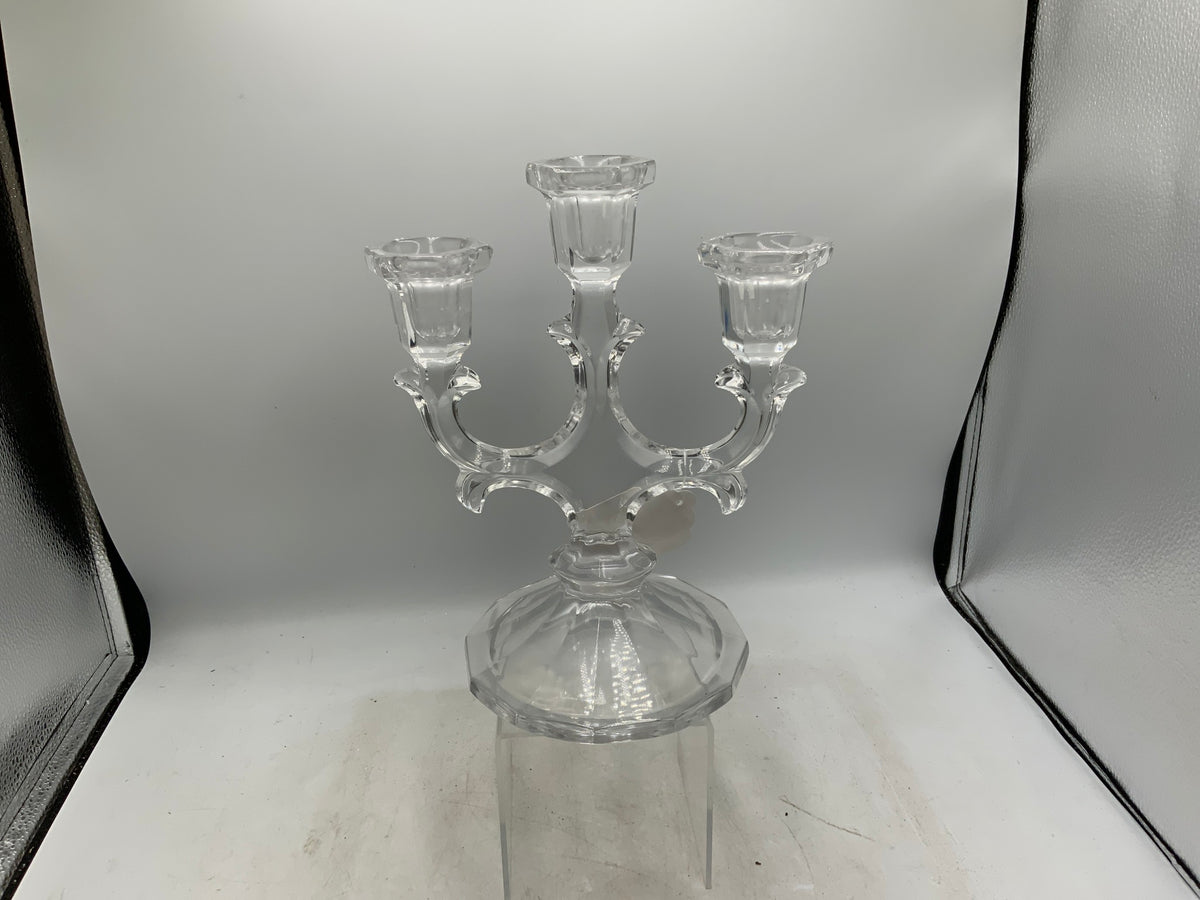 3 Arm Glass Candelabra
