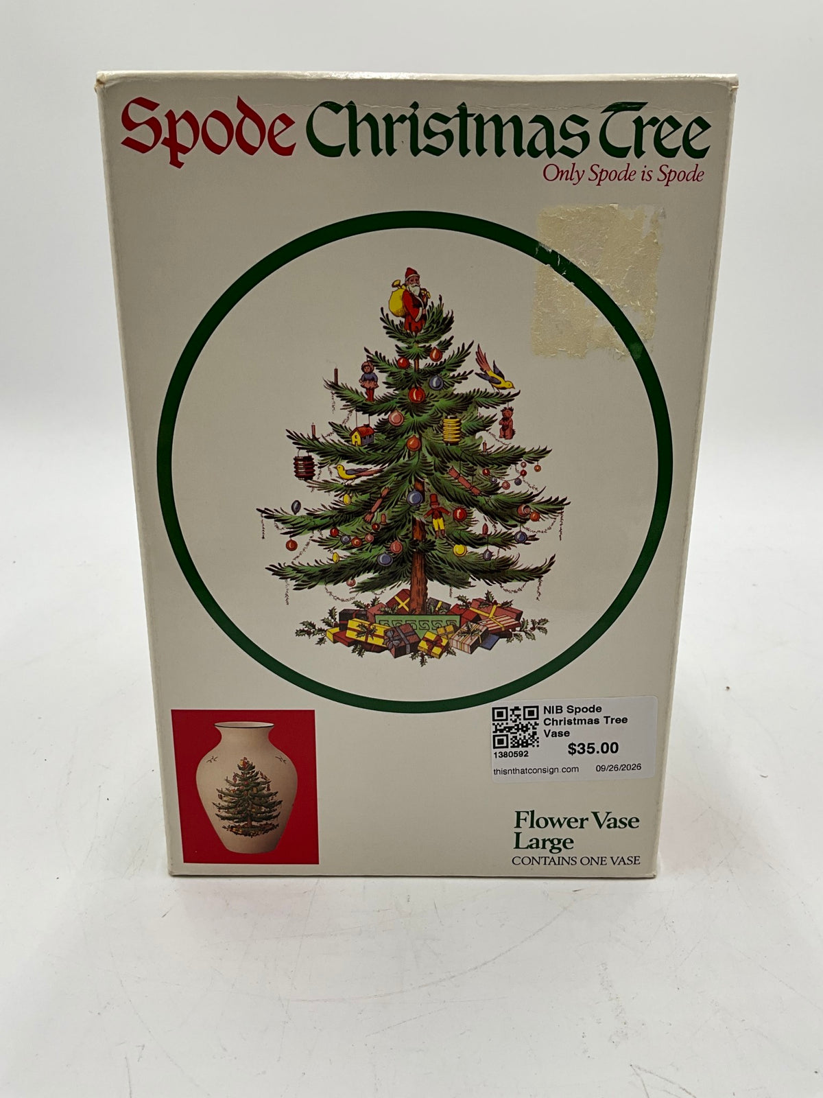 NIB Spode Christmas Tree Vase