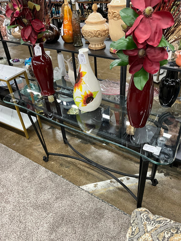 Metal & Glass Sofa Table
