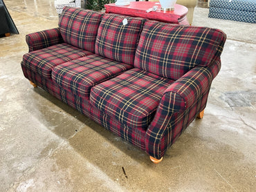 FlexSteel Red Plaid Sofa