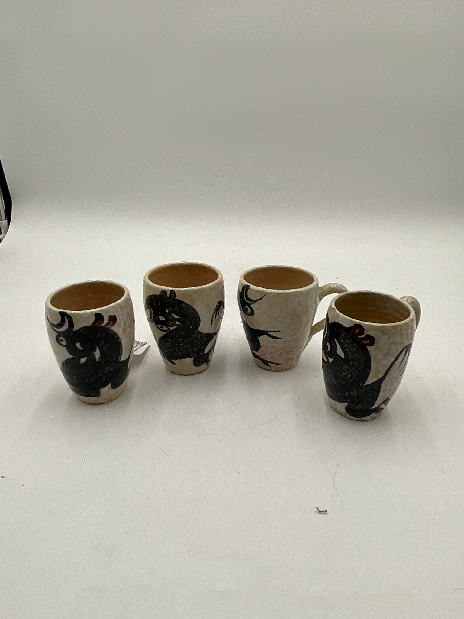 Vtg. Hand Painted Espana By Toledo Ceramic Mug 4pc Set
