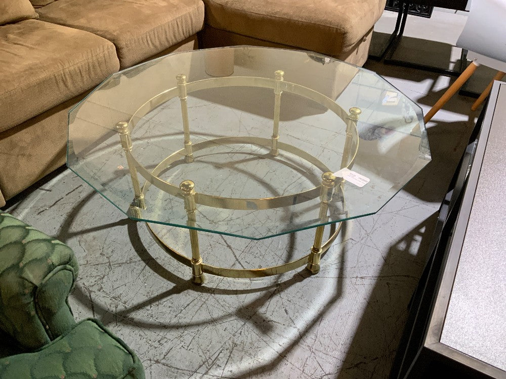 Glass / Gold Base Coffee Table