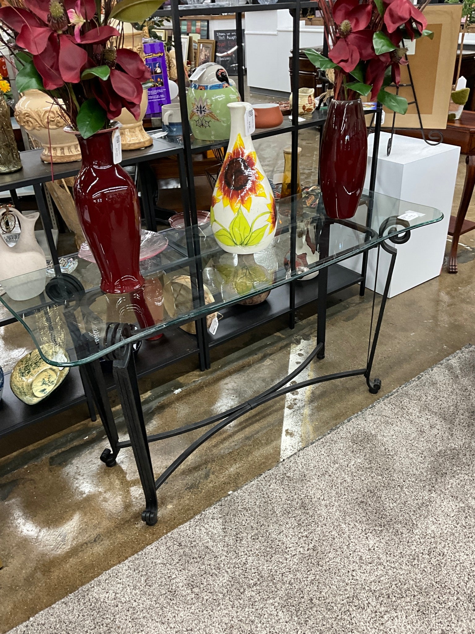 Metal & Glass Sofa Table