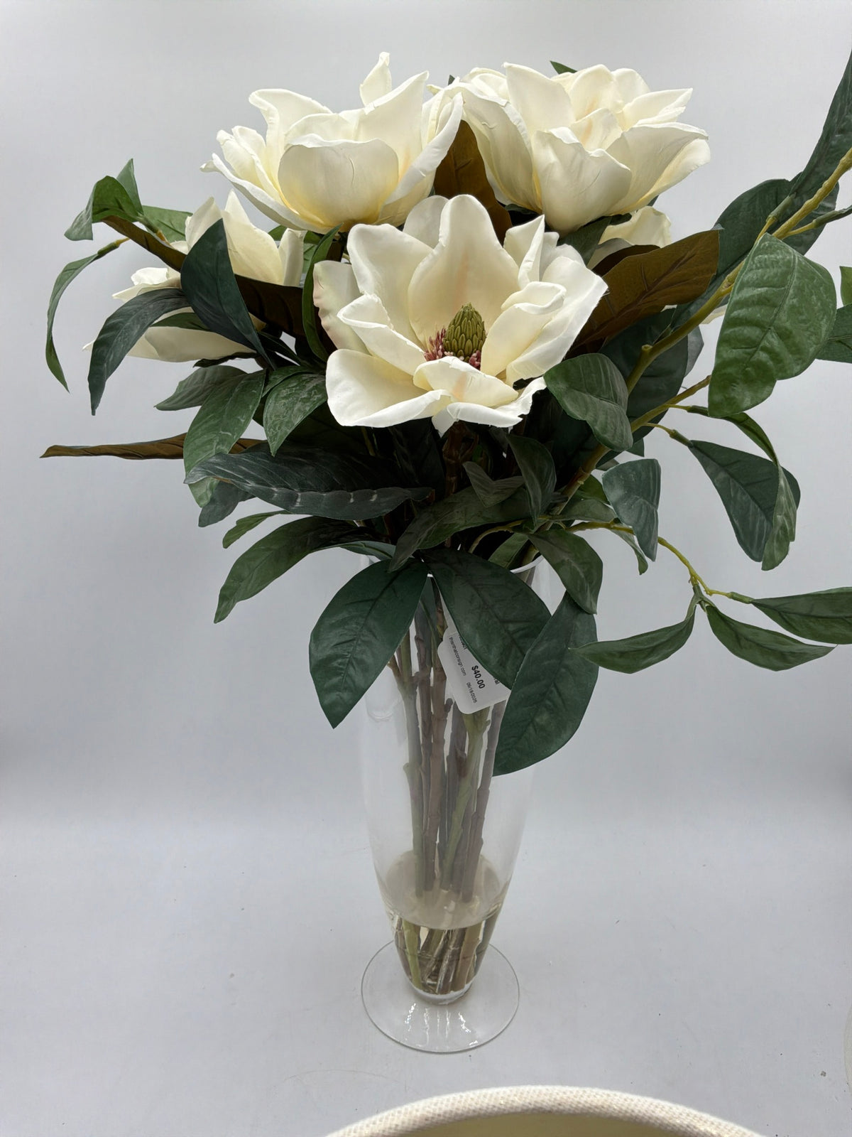 Glass Vase W/Large Floral