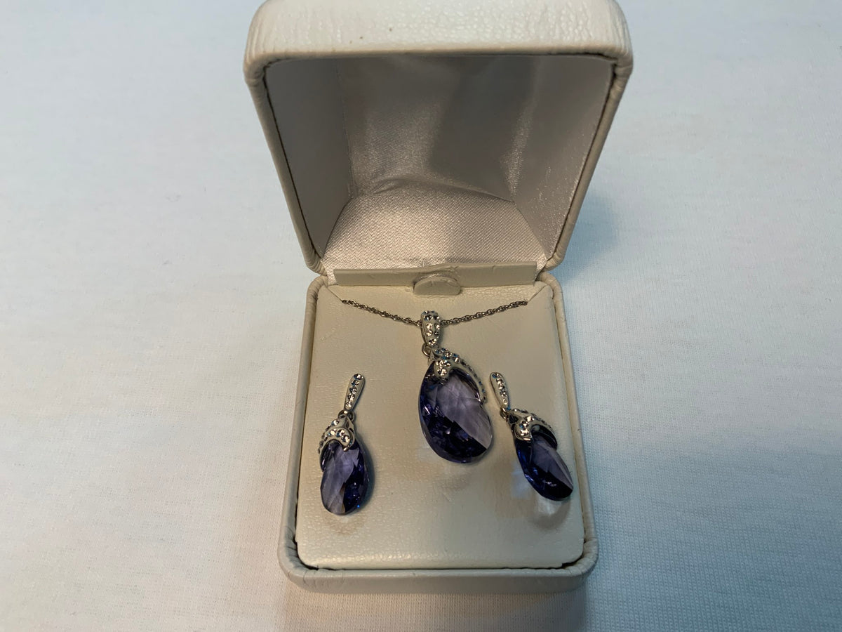 925 Swarovski Silver Necklace & Earring Set