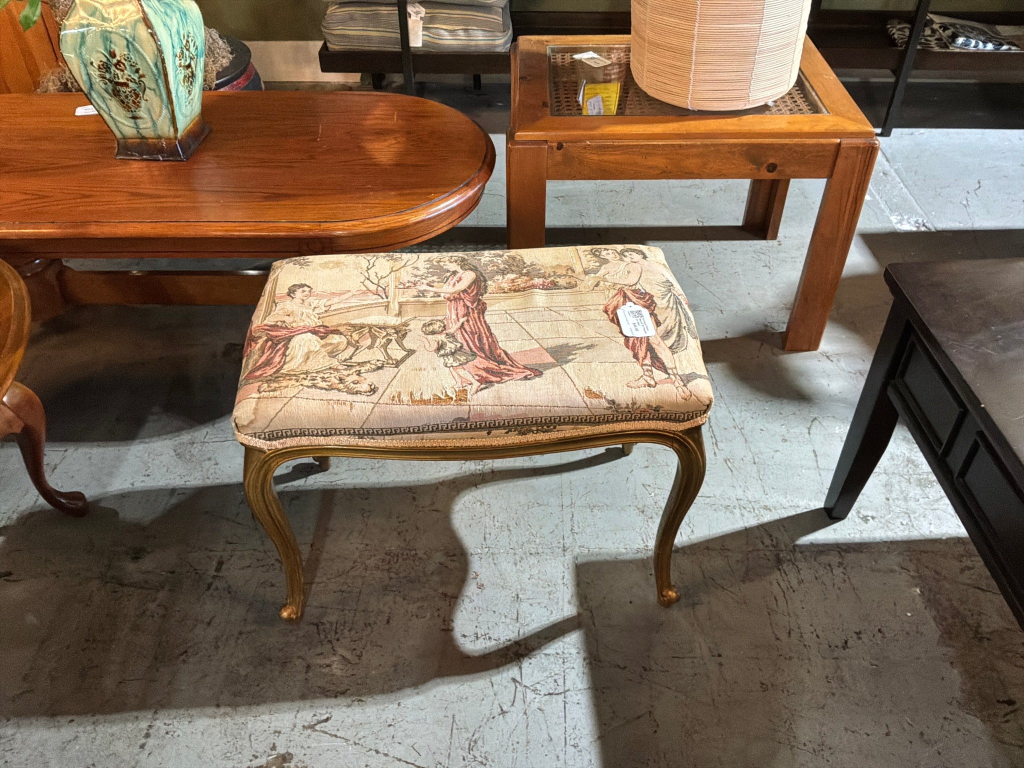 Antique Piano Bench W/ People On Seat