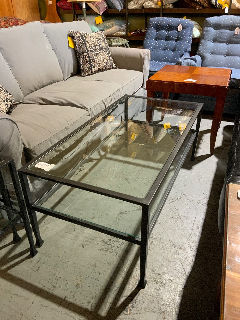 Glass/Black Coffee Table