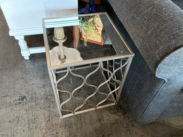 Metal & Mirrored Accent Table