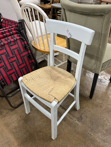 White Chair w/ Woven Seat