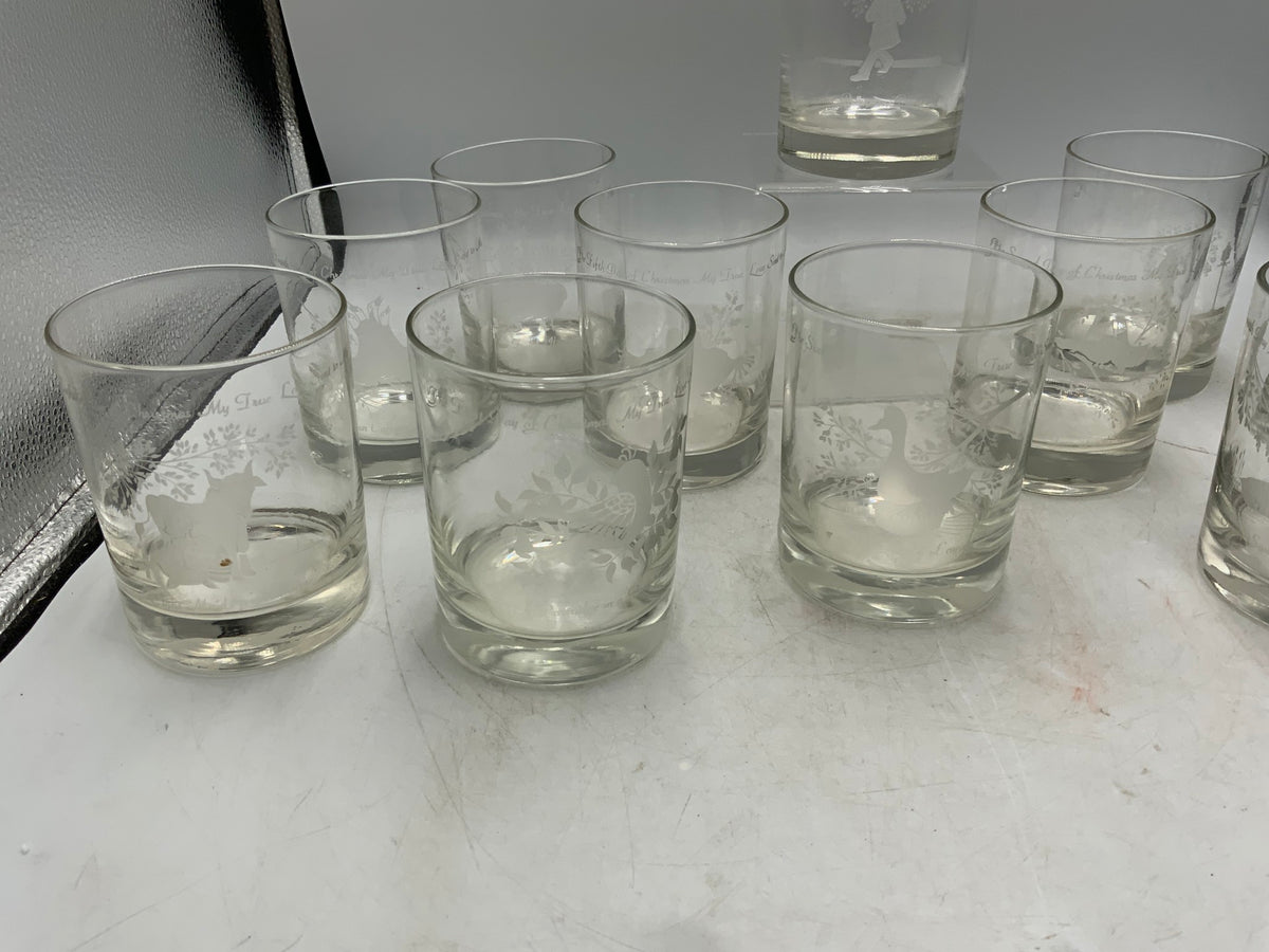 12 Days of Christmas Glasses - Set of 12