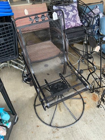 Outdoor Black Rocking Chair w/ Swivel
