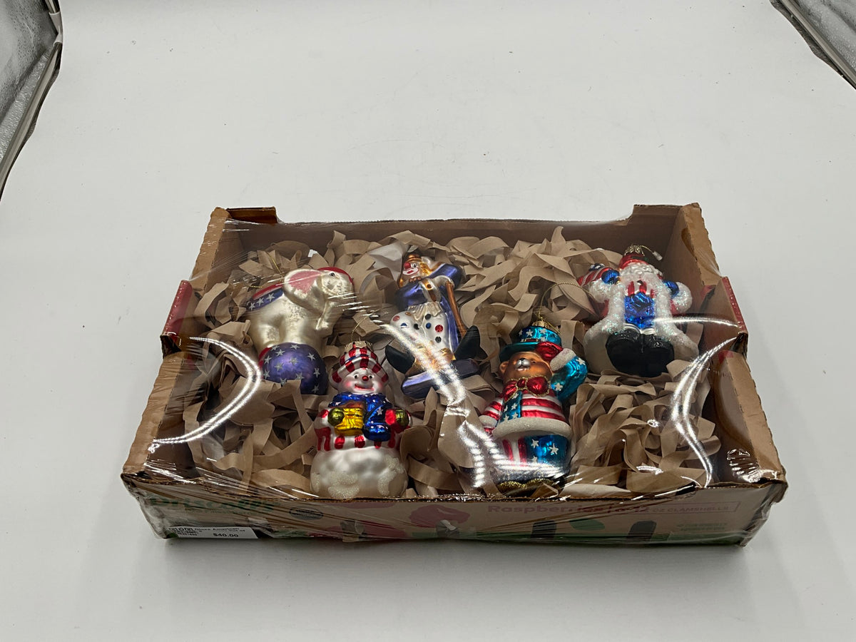 Glass American Ornaments Set of 5
