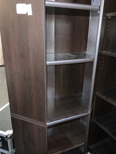 3pc Dark Wood Corner Bookcase