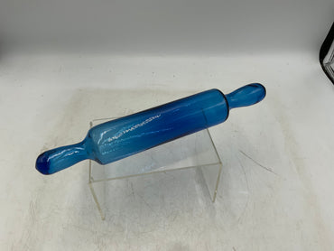 Vintage Glass Rolling Pin Blue