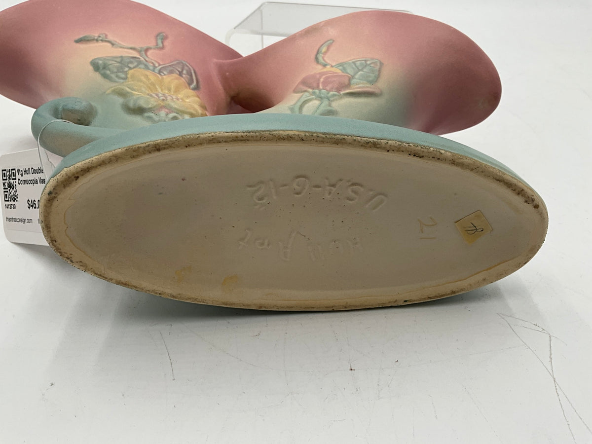 Vtg Hull Double Cornucopia Vase