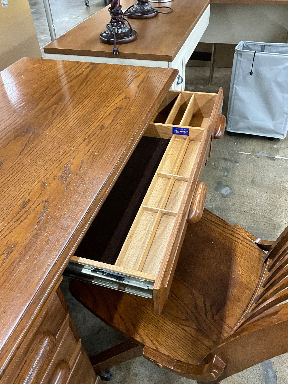 Solid Oak Desk w/ Chair