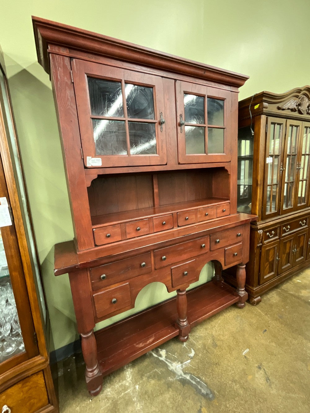 Attic Heirlooms By Broyhill XL 2 Pc. Red Hutch