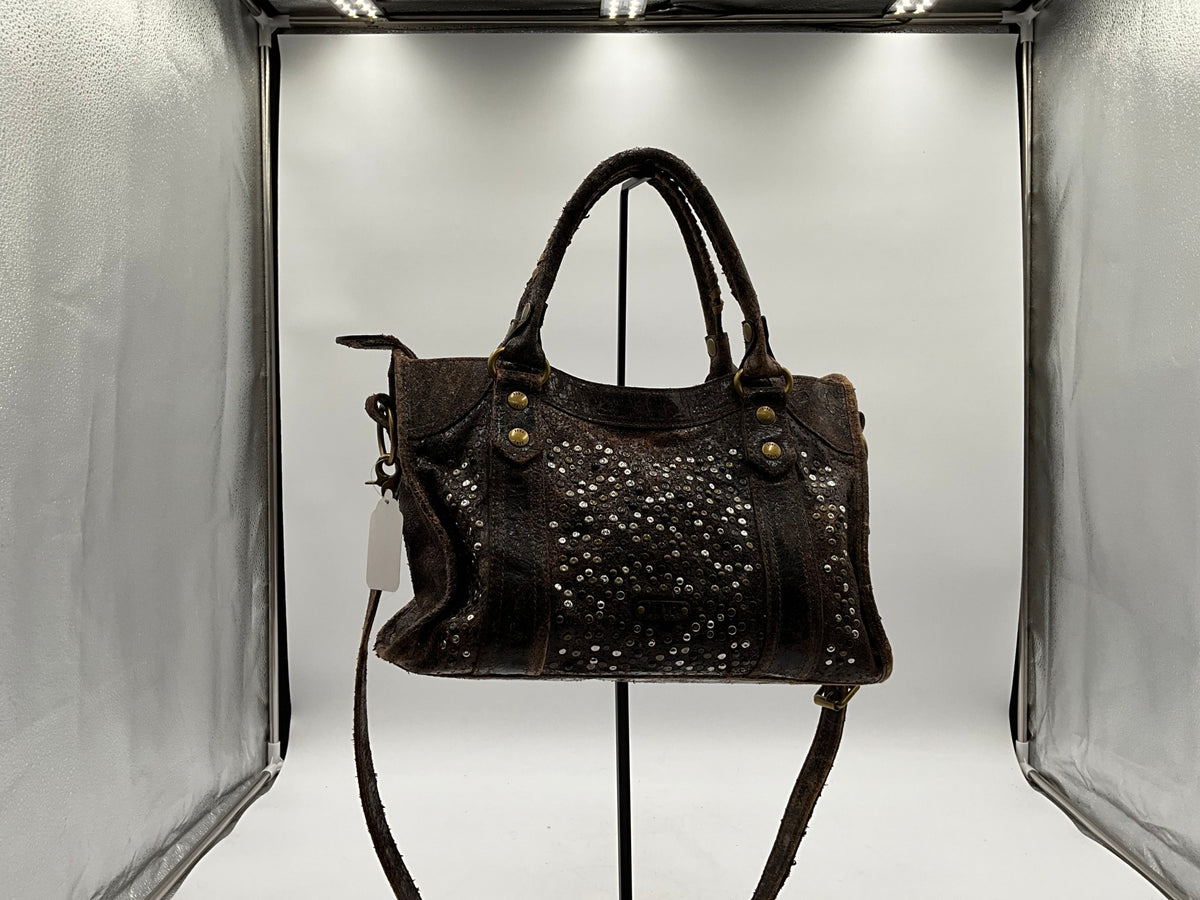 Frye Brown Leather Handbag w Duster