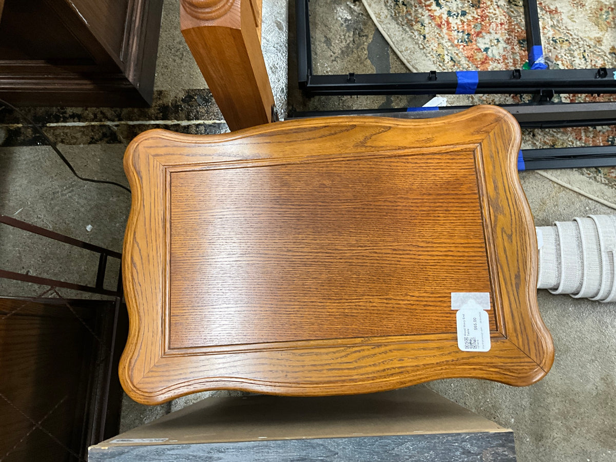Wood Wavy End Table