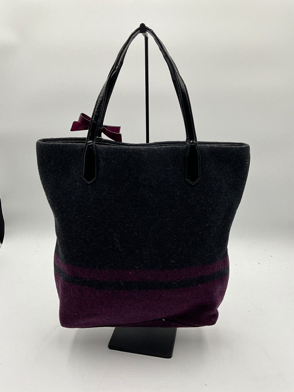 Black & Purple Leather Tote