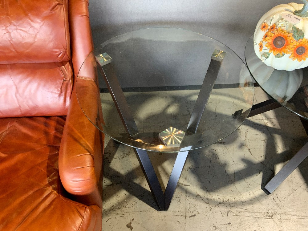 Glass Wood End Tables