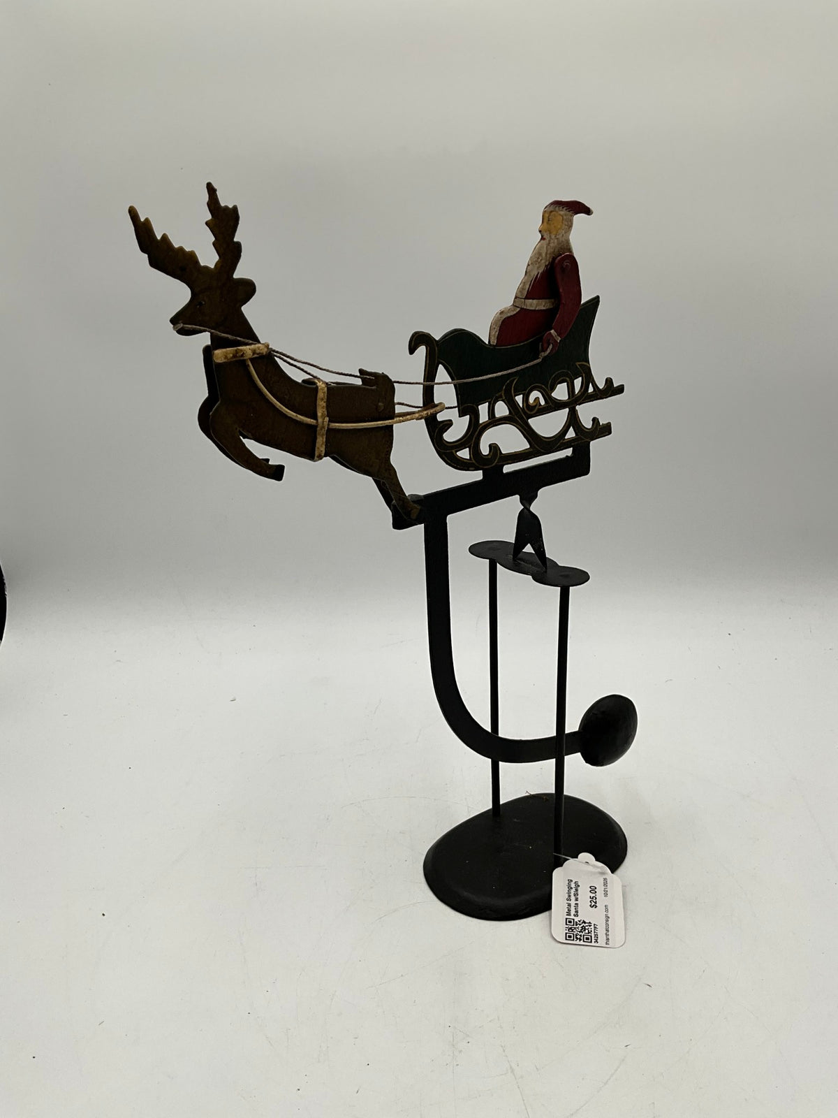 Metal Swinging Santa w/Sleigh