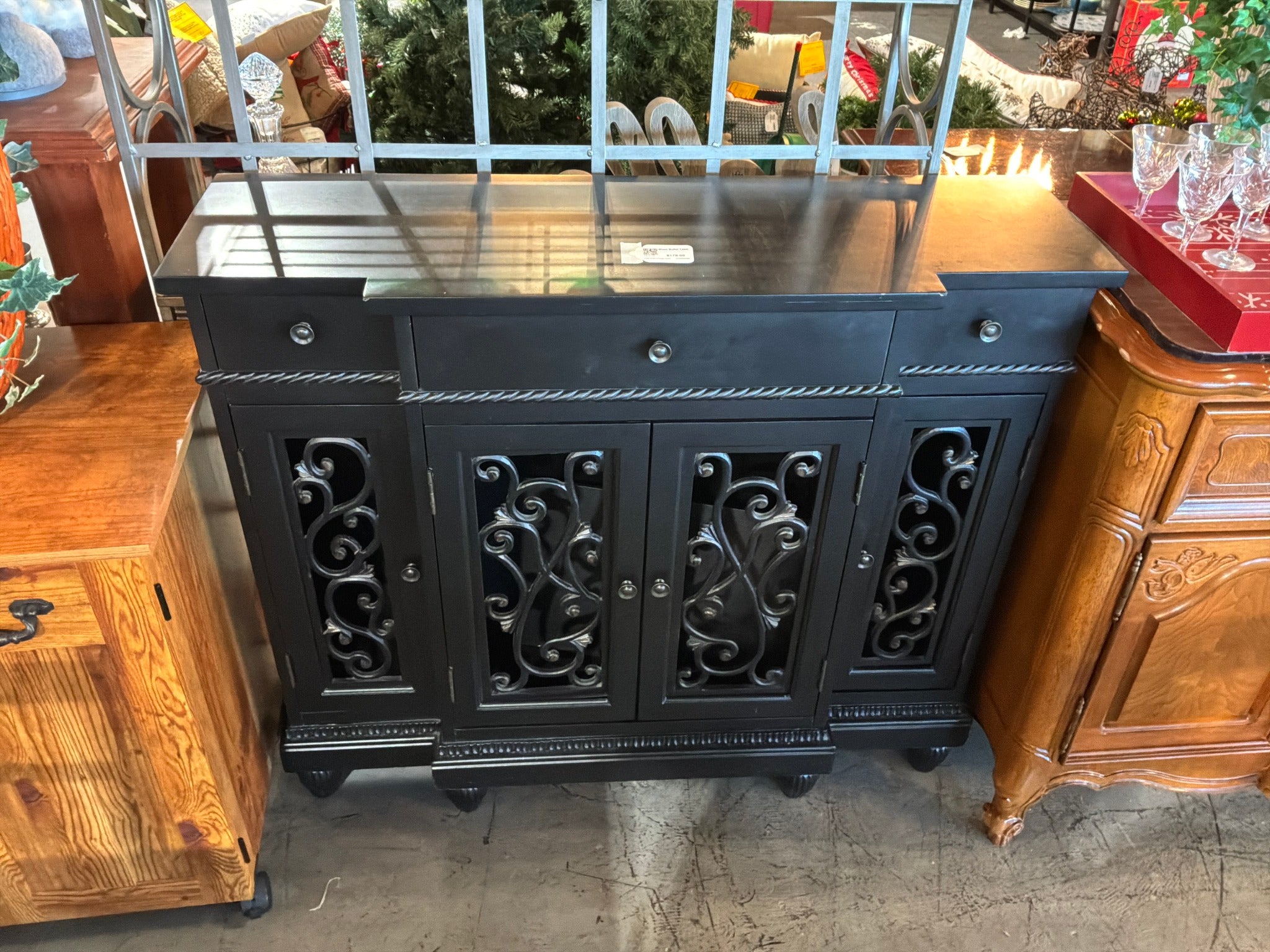 Black Buffet Table