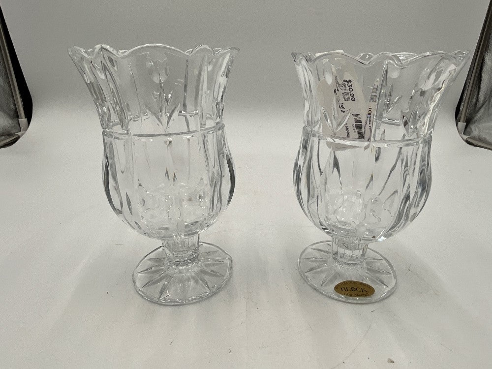 Block Crystal Candle Holder Set of 2