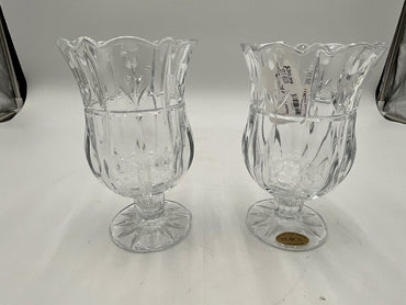Block Crystal Candle Holder Set of 2