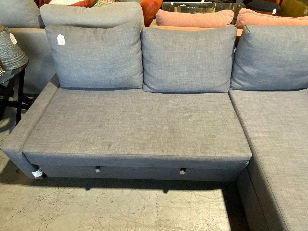 Ikea Grey L Shaped Sofa W/ Pull Out Bed