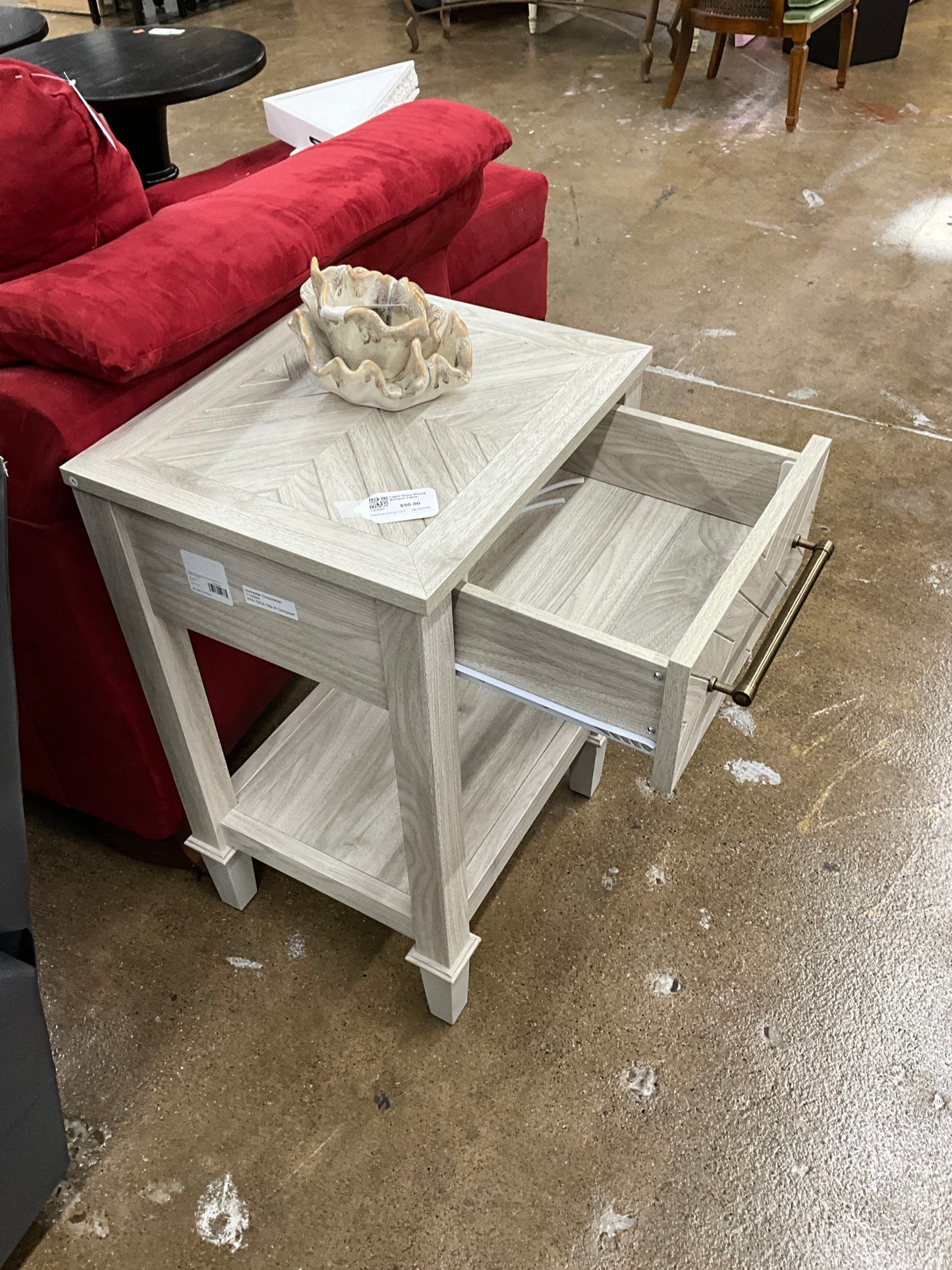 Light Gray Wood Accent Table