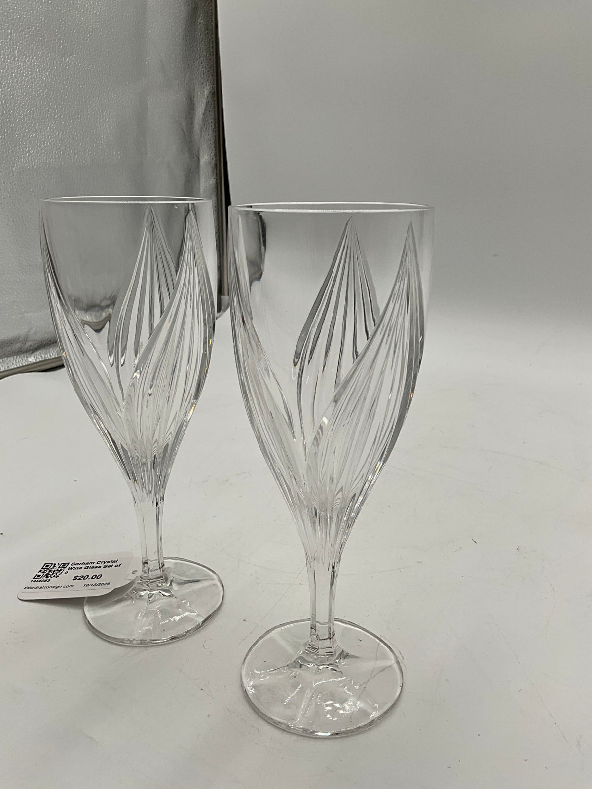 Gorham Crystal Wine Glass Set of 2