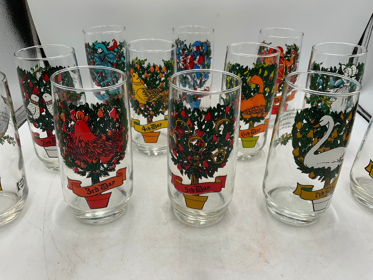 12 Days of Christmas Glasses Set of 12