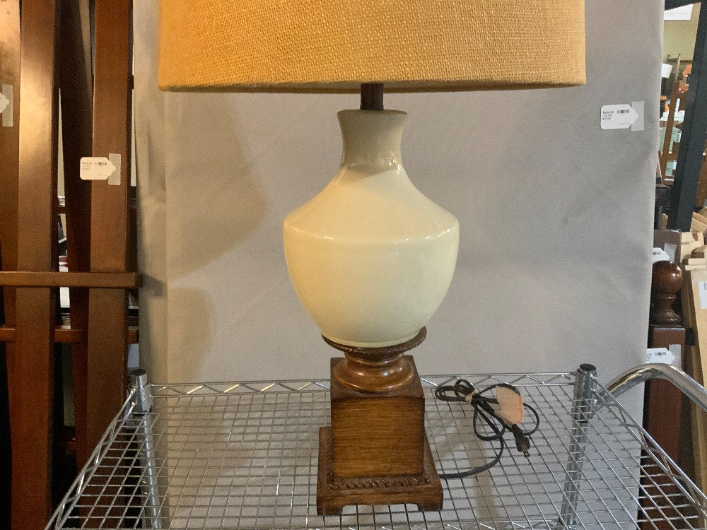 Lamp with Burlap Shade