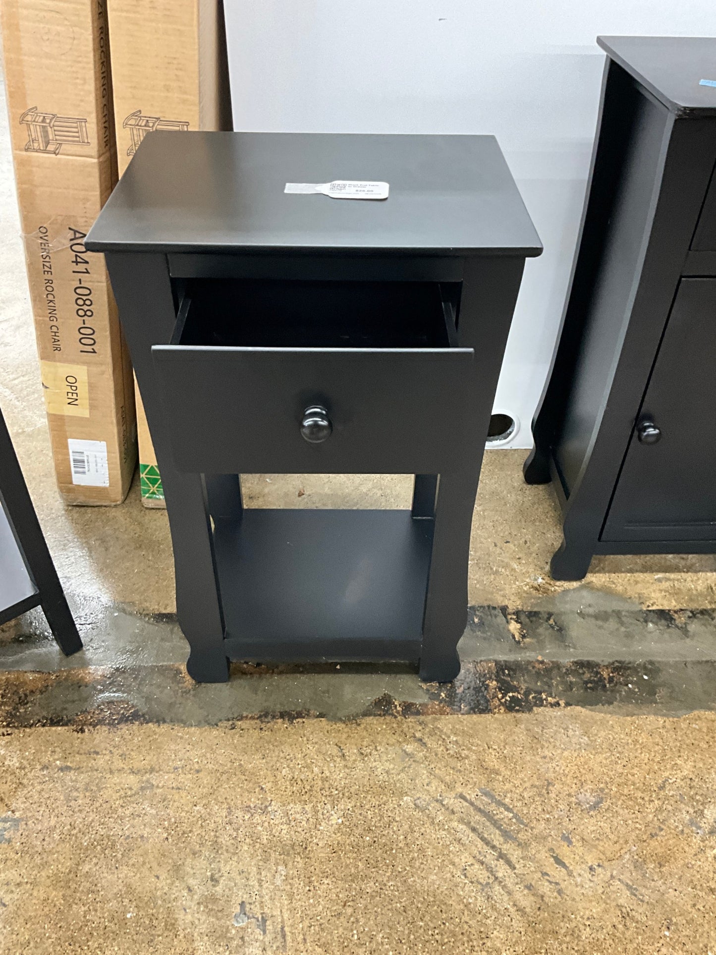 Black End Table w/ Drawer
