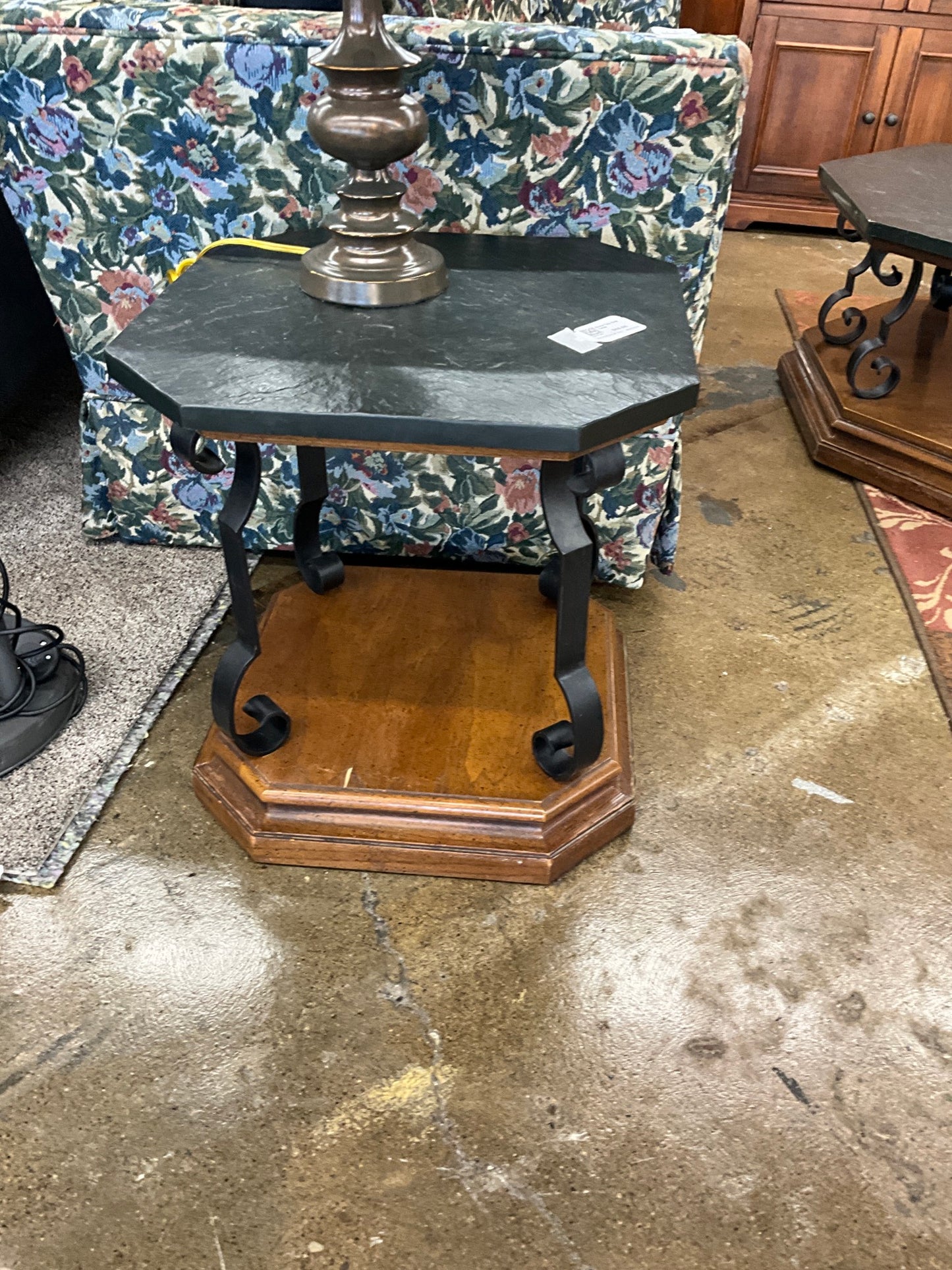 Stone Top End Table