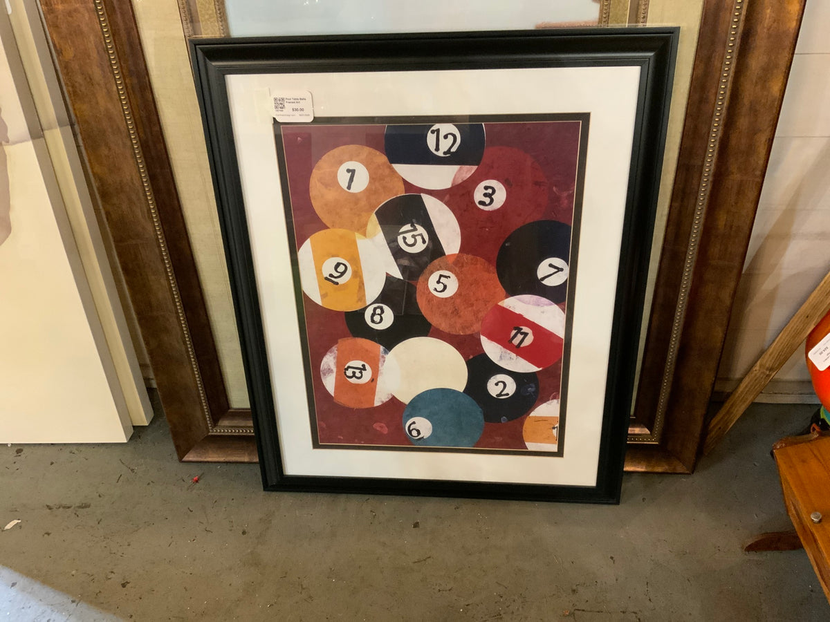 Pool Table Balls Framed Art