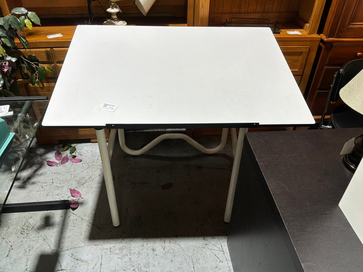White Folding Drafting Table