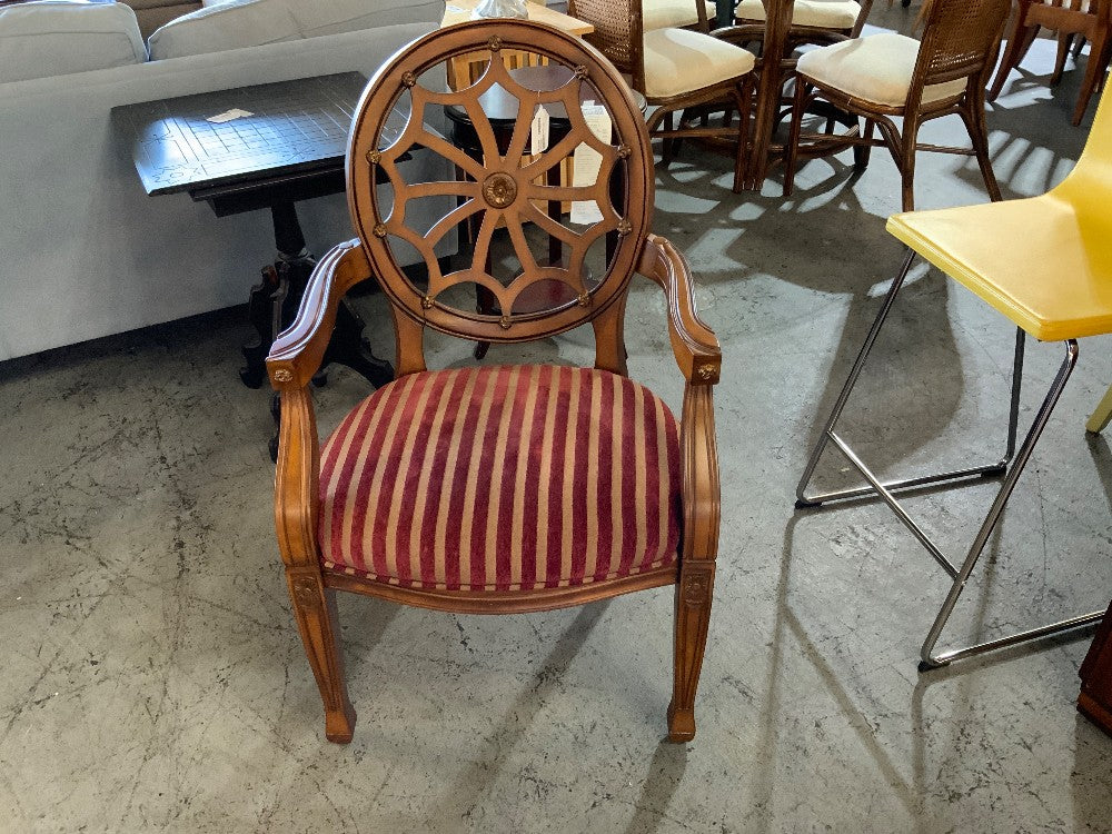 Accent Wood Chair with Stripped Seat