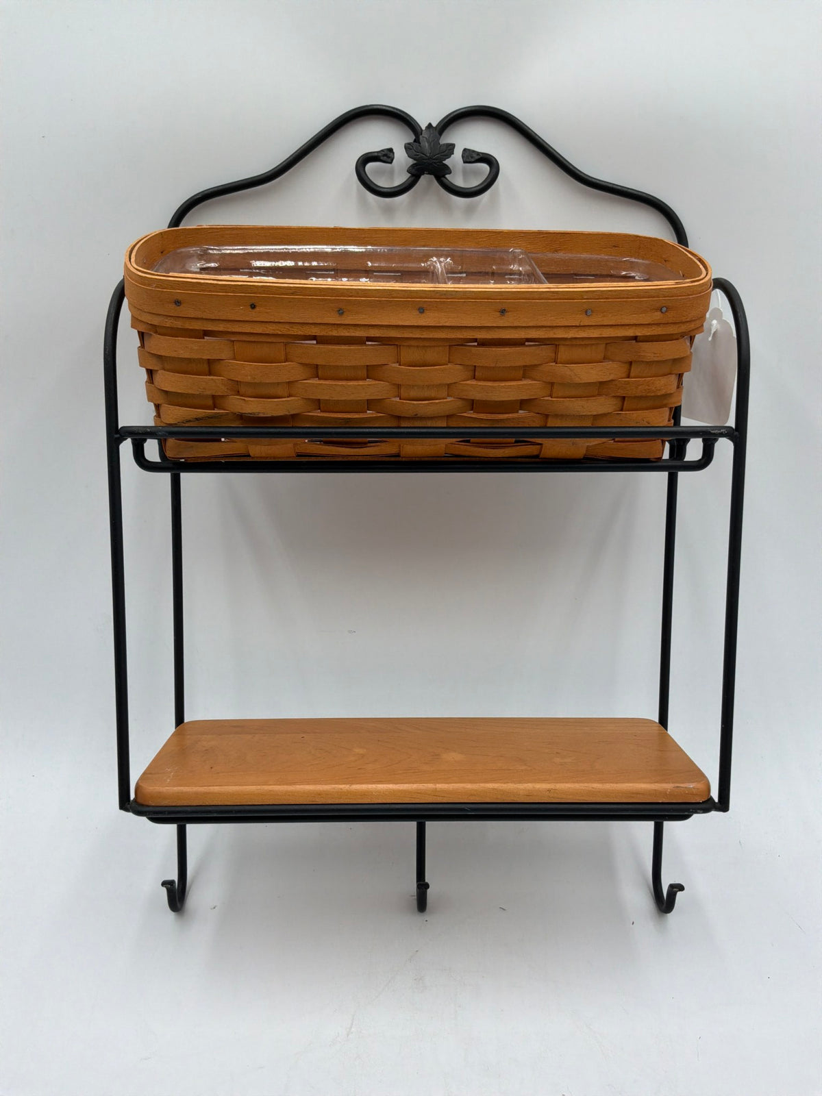 Longaberger 2 Tiered Wall Shelf w/ 2 Baskets