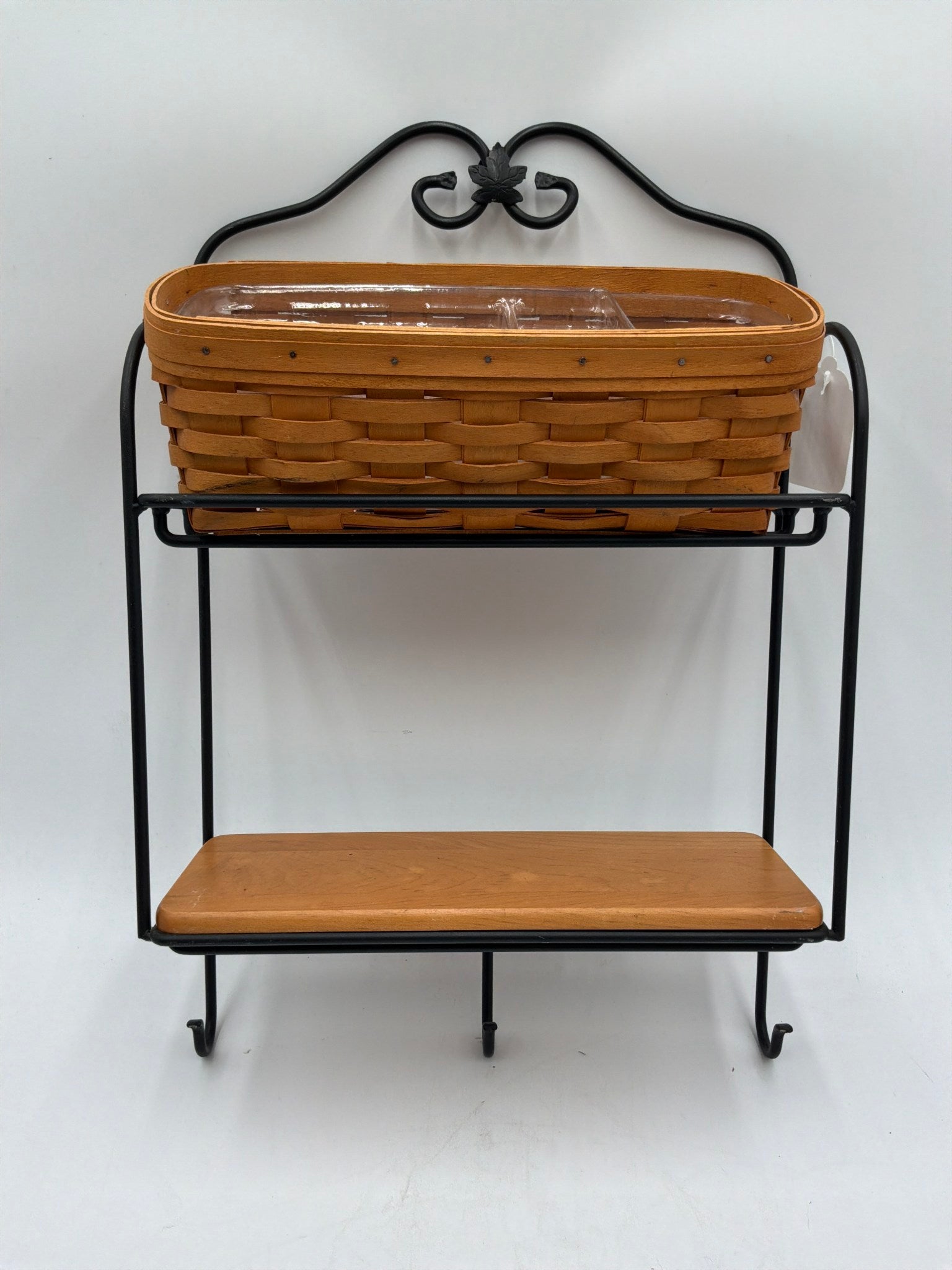 Longaberger 2 Tiered Wall Shelf w/ 2 Baskets