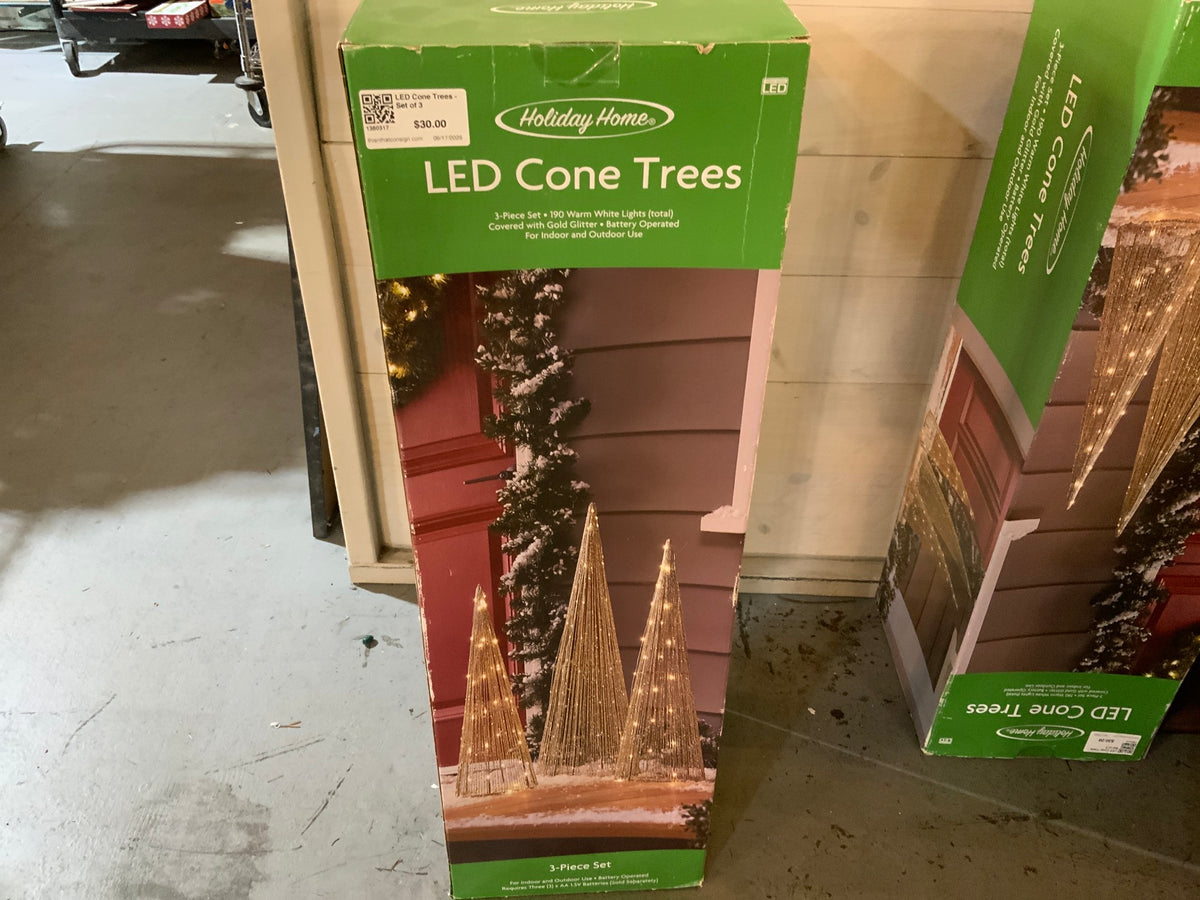 LED Cone Trees - Set of 3