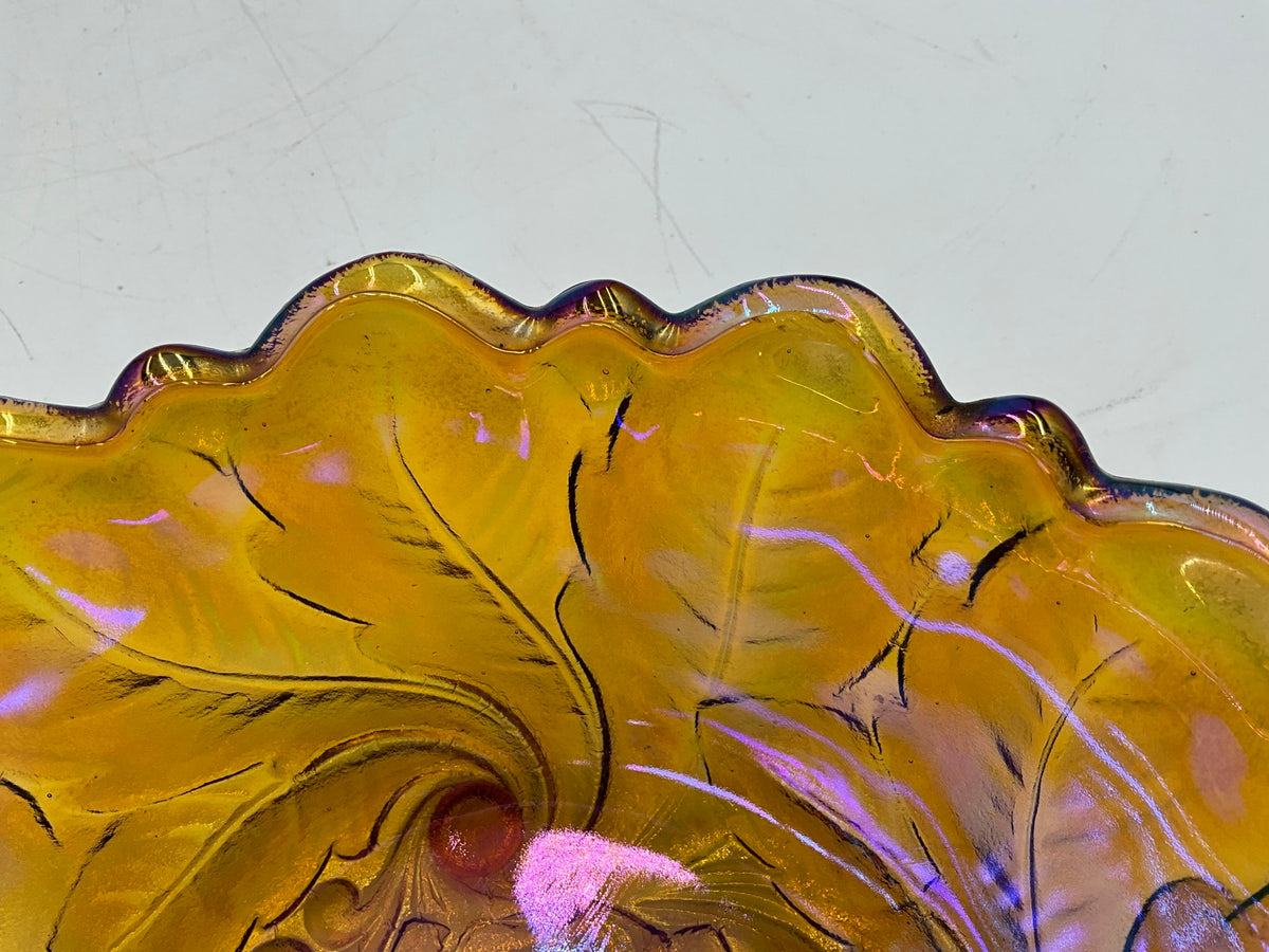 Indiana Glass Wild Rose Iridescent Bowl