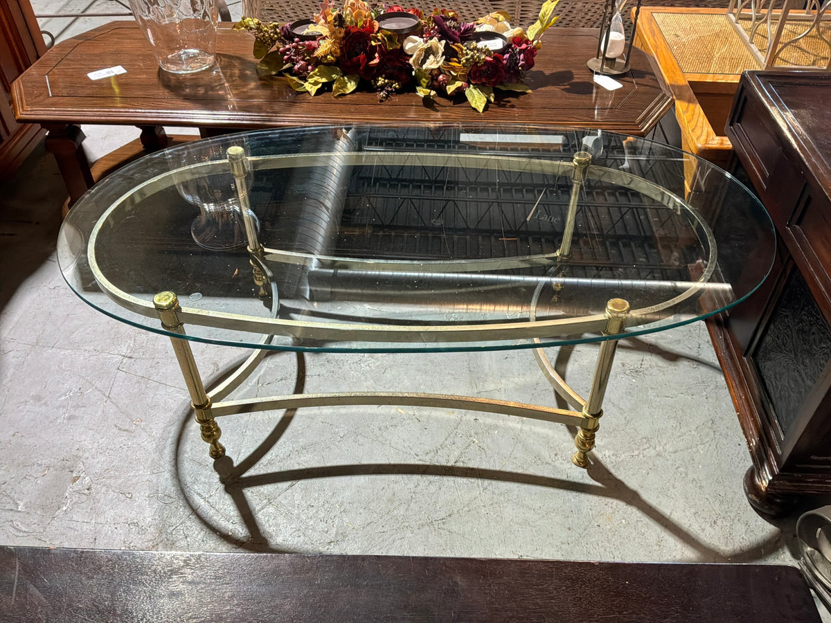 Gold Base Glass Top Coffee Table