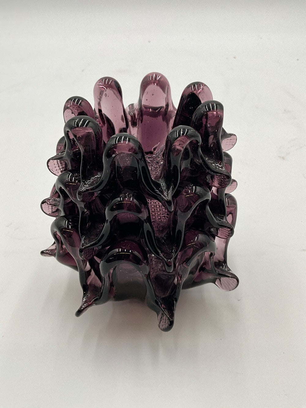 Murano Amethyst Nesting Candle Holder Set