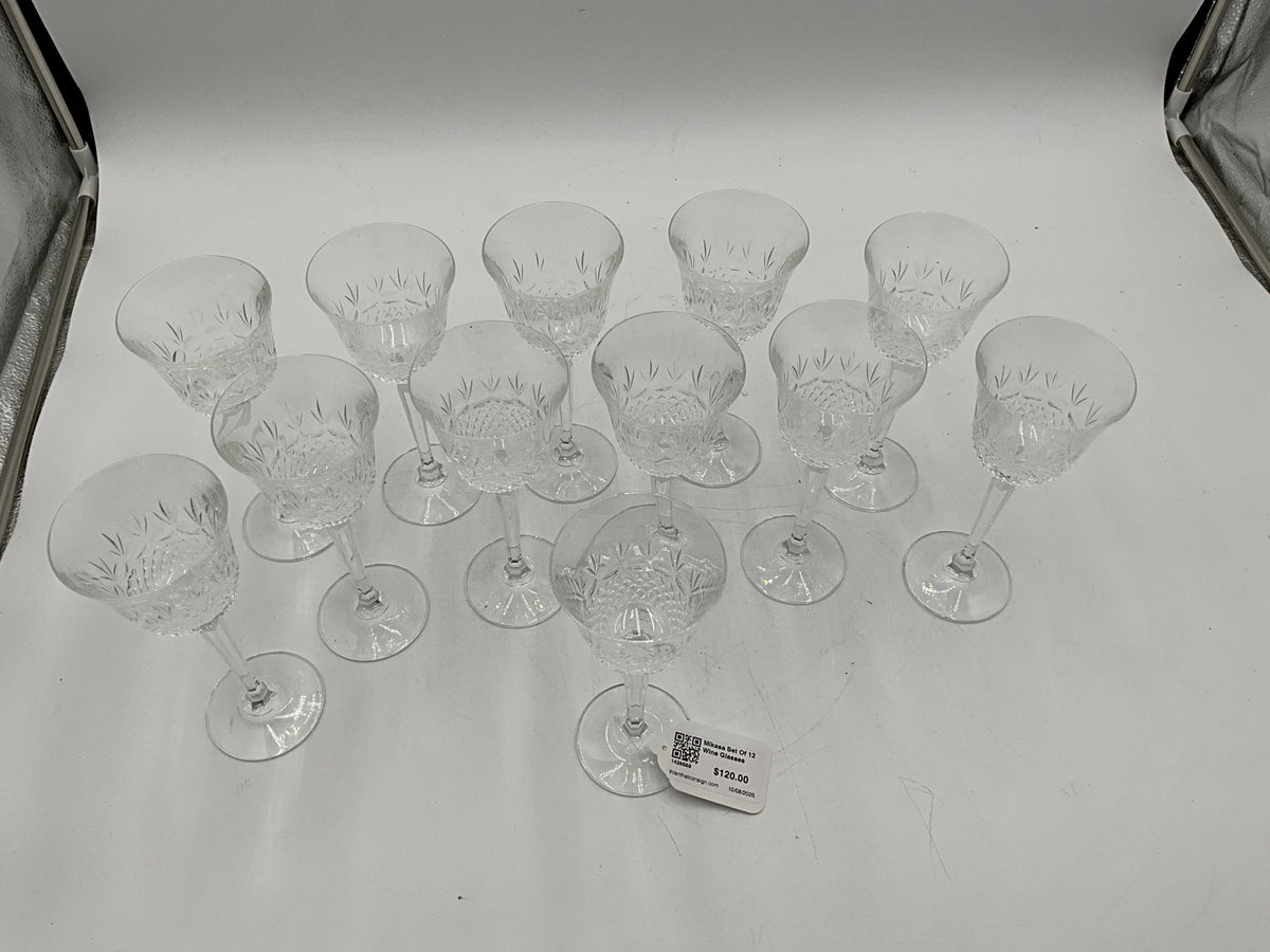 Mikasa Set Of 12 Wine Glasses