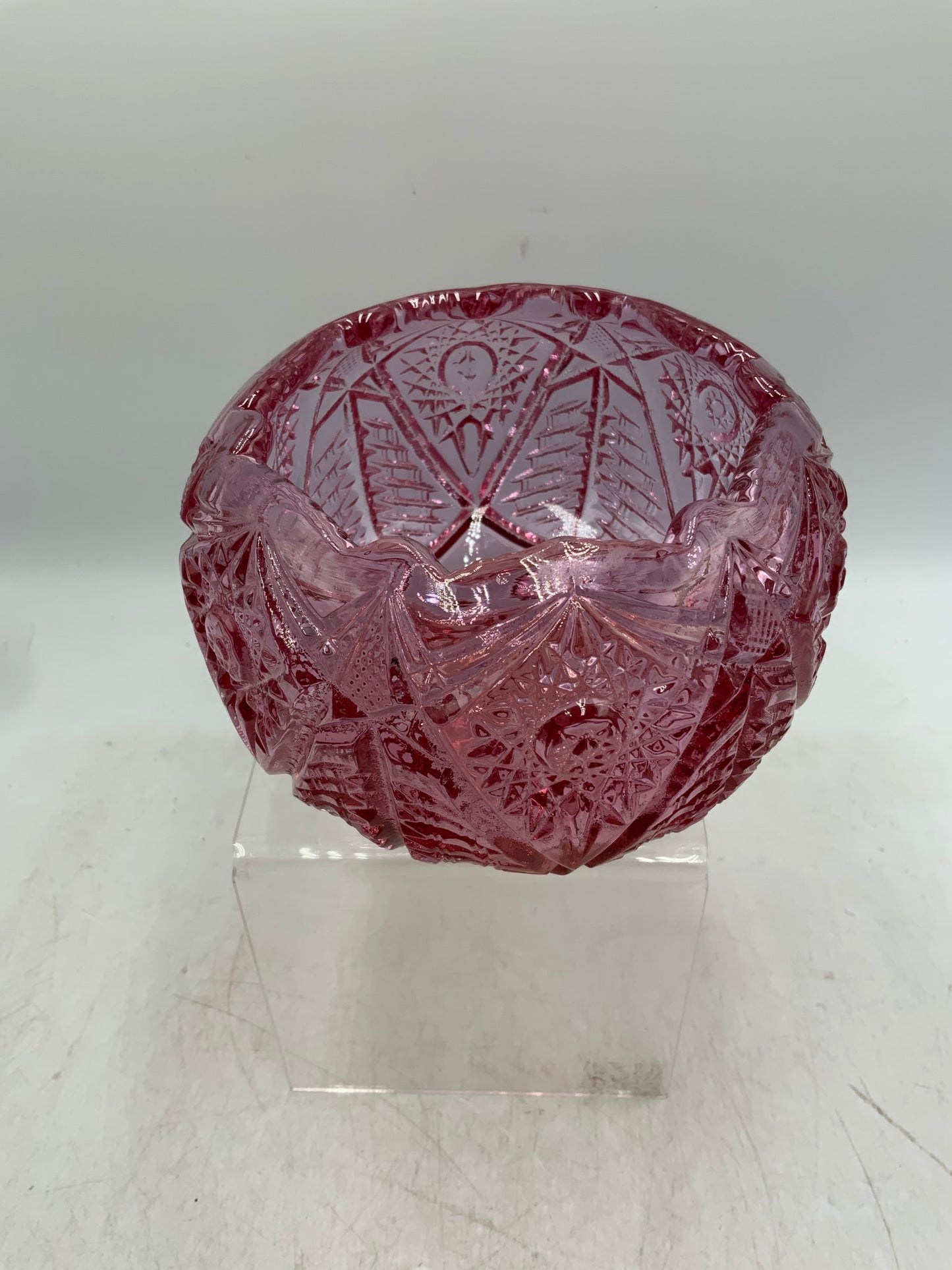 Pink Glass Rose Bowl