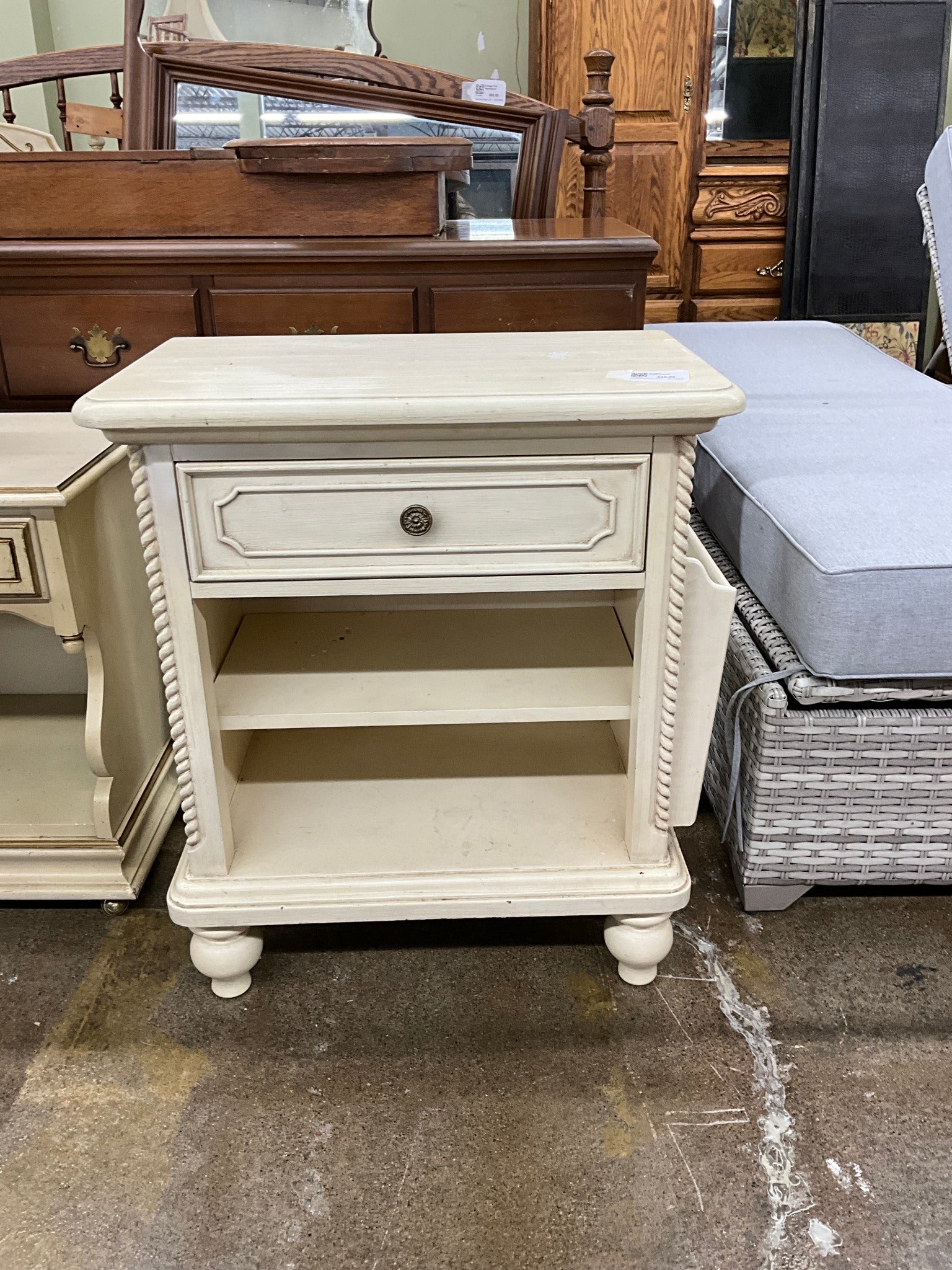 Cream Nightstand.