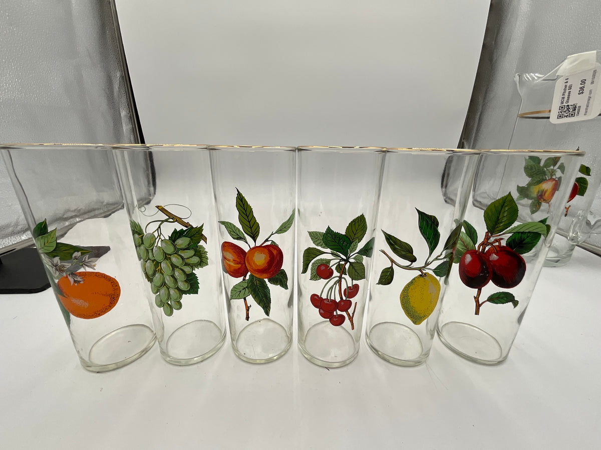 MCM Pitcher & 6 Glasses SEt