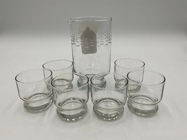 Handleless Pitcher & Glass Set 7Pc